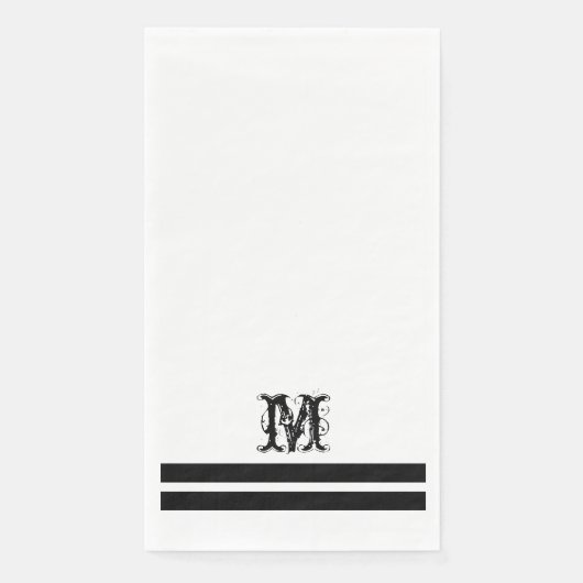 Serviette En Papier Monogramme Moderne Français Guest Serviettes Papie (Devant)