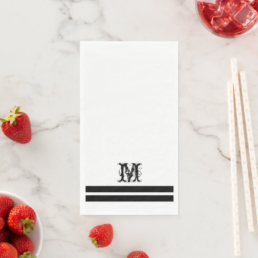 Serviette En Papier Monogramme Moderne Français Guest Serviettes Papie (En situation)