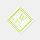 Serviette En Papier Monogramme moderne Grandes Vert clair Retrouvaille (Coin)