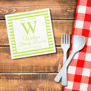 Serviette En Papier Monogramme moderne Grandes Vert clair Retrouvaille