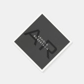Serviette En Papier Monogramme moderne Gris clair tendance Ajouter un  (Coin)