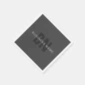 Serviette En Papier Monogramme moderne gris foncé modifiable Modèle de (Coin)