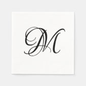 Serviette En Papier Monogramme moderne initial (Devant)