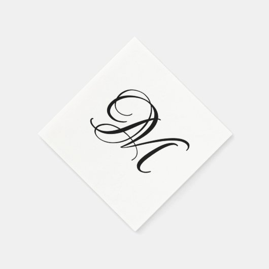 Serviette En Papier Monogramme moderne initial (Coin)