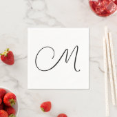 Serviette En Papier Monogramme moderne initial (En situation)