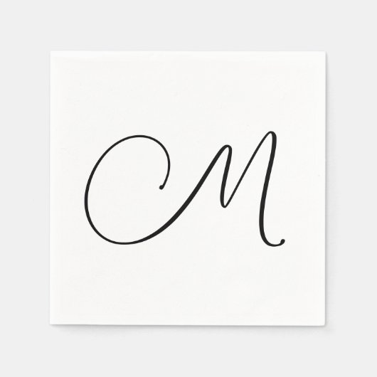 Serviette En Papier Monogramme moderne initial (Devant)