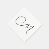 Serviette En Papier Monogramme moderne initial (Coin)