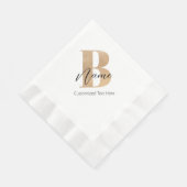 Serviette En Papier Monogramme moderne Initiale B & Nom Personnalisé (Coin)