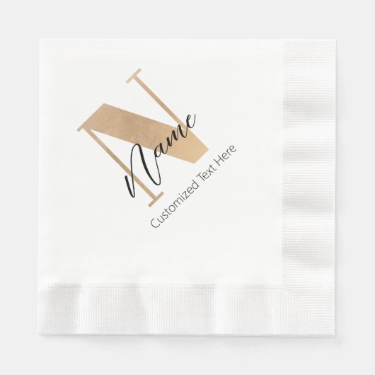 Serviette En Papier Monogramme moderne Initiale N & Nom Personnalisé (Devant)