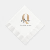Serviette En Papier Monogramme Moderne Initiale Q & Nom Personnalisé (Coin)