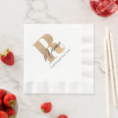 Serviette En Papier Monogramme Moderne Initiale R & Nom Personnalisé (En situation)