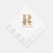 Serviette En Papier Monogramme Moderne Initiale R & Nom Personnalisé (Coin)