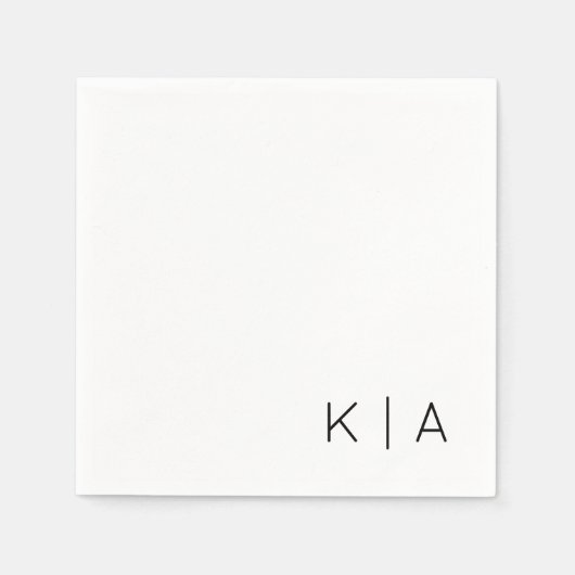 Serviette En Papier Monogramme moderne Mariage Cocktail Napkin (Devant)