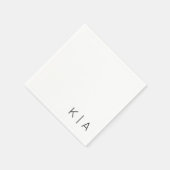 Serviette En Papier Monogramme moderne Mariage Cocktail Napkin (Coin)