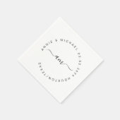 Serviette En Papier Monogramme, Moderne, Mariage minimal (Coin)