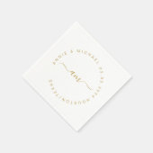 Serviette En Papier Monogramme, Moderne, Mariage minimal (Coin)