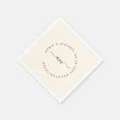 Serviette En Papier Monogramme, Moderne, Mariage minimal (Coin)