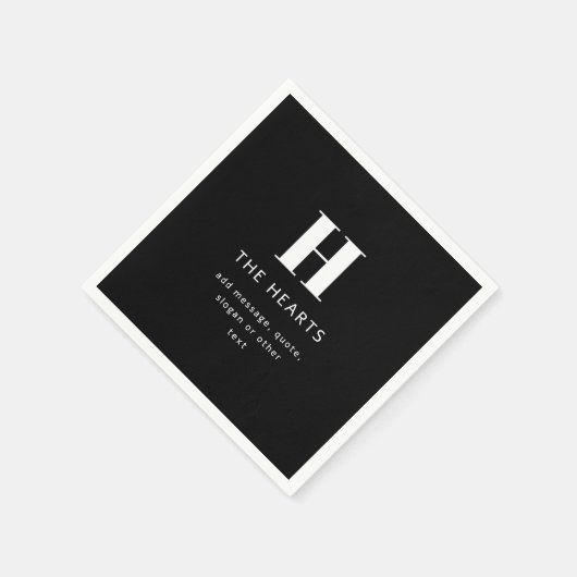 Serviette En Papier Monogramme moderne modifiable Nom et message | Noi (Coin)