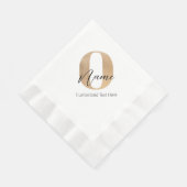 Serviette En Papier Monogramme moderne O & Nom initial Personnalisé (Coin)