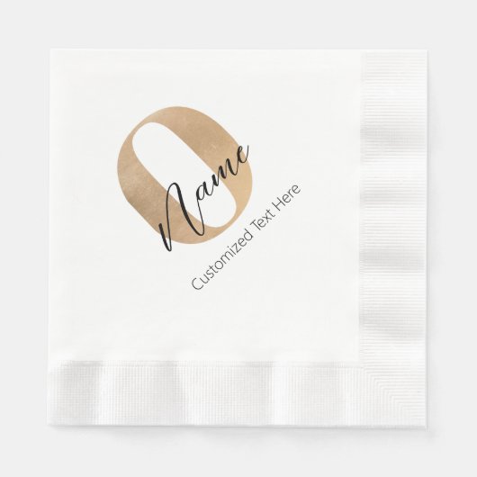 Serviette En Papier Monogramme moderne O & Nom initial Personnalisé (Devant)