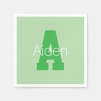 Monogramme moderne | Pale & Kelly Green