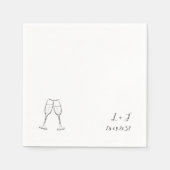 Serviette En Papier Monogramme moderne personnalisé Vins Mariage (Devant)