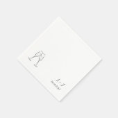 Serviette En Papier Monogramme moderne personnalisé Vins Mariage (Coin)