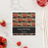 Serviette En Papier Monogramme moderne Poisson Saumon Design Noir Blan (En situation)