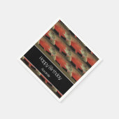 Serviette En Papier Monogramme moderne Poisson Saumon Design Noir Blan (Coin)