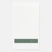 Serviette En Papier Monogramme Moderne Sage Moss Plain Mariage simple (Devant)