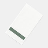 Serviette En Papier Monogramme Moderne Sage Moss Plain Mariage simple (Coin)