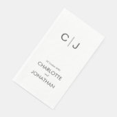 Serviette En Papier Monogramme moderne simple Mariage/Fiançailles (Coin)