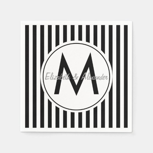 Serviette En Papier Monogramme moderne sur mesure (Devant)