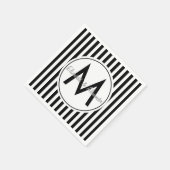 Serviette En Papier Monogramme moderne sur mesure (Coin)