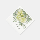 Serviette En Papier Monogramme monocoque Hydrangea simple en feuillage (Coin)