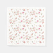 Serviette En Papier Monogramme | Motif d'aquarelle rose doux (Devant)