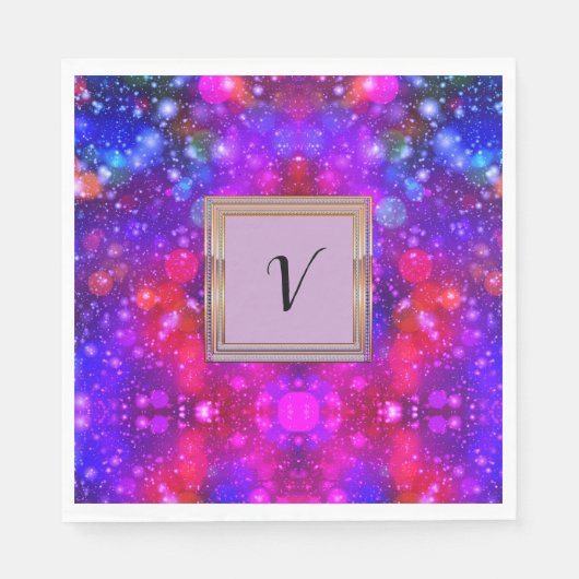 Serviette En Papier Monogramme Motif moderne et élégant (Devant)