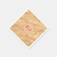 Monogramme Motif Peach & Gold Dahlias