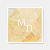Serviette En Papier Monogramme neutre Abstrait moderne (Devant)