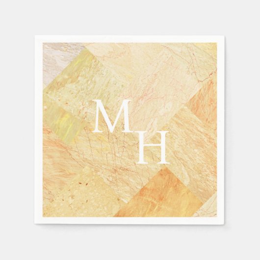 Serviette En Papier Monogramme neutre Abstrait moderne (Devant)
