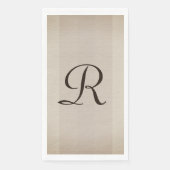 Serviette En Papier Monogramme neutre Brown et texturé Tan (Devant)