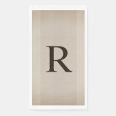 Serviette En Papier Monogramme neutre Brown et texturé Tan (Devant)