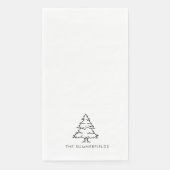 Serviette En Papier Monogramme Noël Arbre vacances Famille Réunion (Devant)