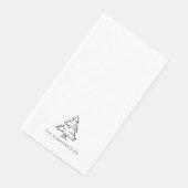 Serviette En Papier Monogramme Noël Arbre vacances Famille Réunion (Coin)