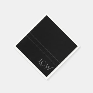Serviette En Papier Monogramme noir de base