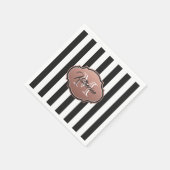 Serviette En Papier Monogramme noir et blanc (Coin)
