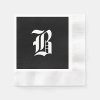Monogramme noir et blanc initial B,