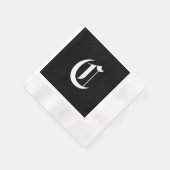 Serviette En Papier Monogramme noir et blanc initial C, (Coin)