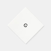 Serviette En Papier Monogramme noir simple sur les serviettes blanches (Coin)