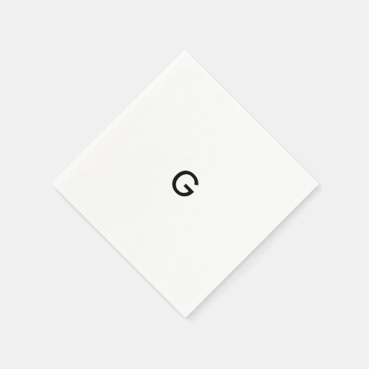 Serviette En Papier Monogramme noir simple sur les serviettes blanches (Coin)